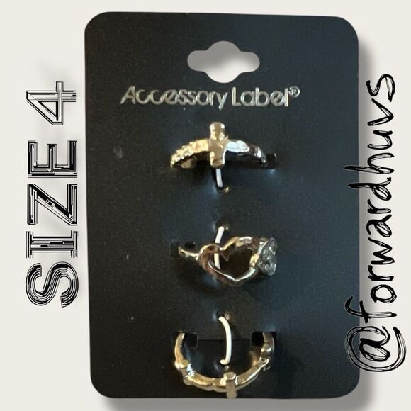 Bundle Sale 3 for $15 | Accessory Label Nickel Free Ring Set of 3 - Size 4 - Picture 4 of 7